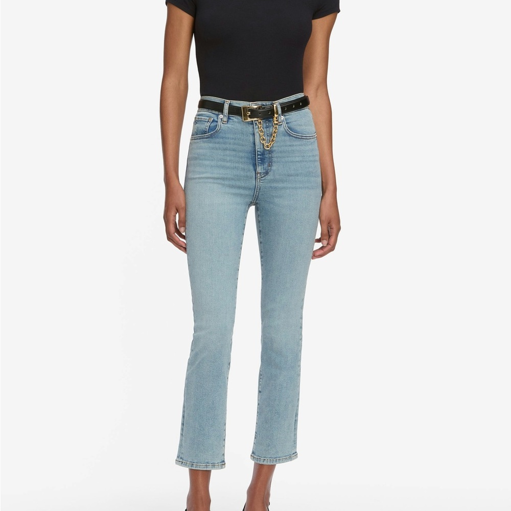 Frame Le Sleek High Rise Straight Leg Light Blue Jeans